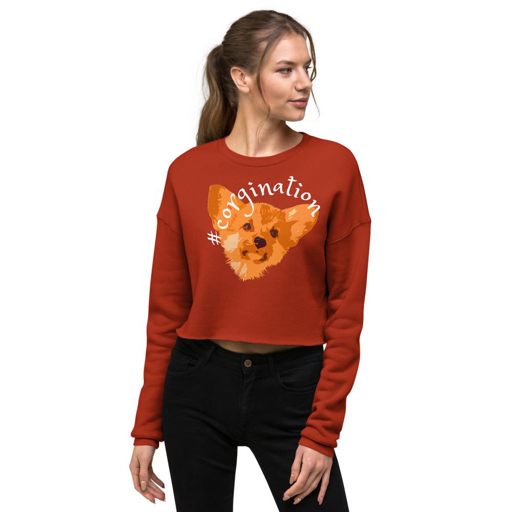 Gift for dog lovers. #corgination cropped sweatshirt for girls. Streetwear for women WickedYo.